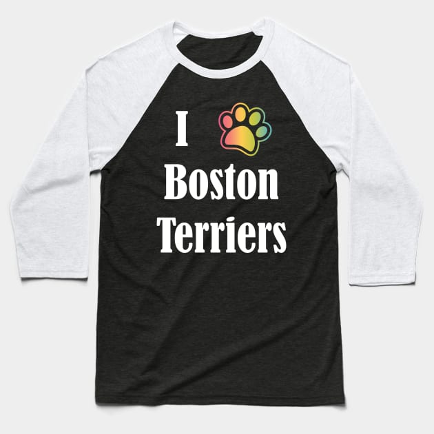 I Heart Boston Terriers | I Love Boston Terriers Baseball T-Shirt by jverdi28